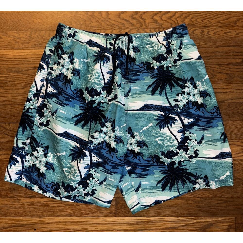VTG‎ 90s Mad Iguana Sportswear XL Swim Trunks Board Shorts Lined Tropical Beachy